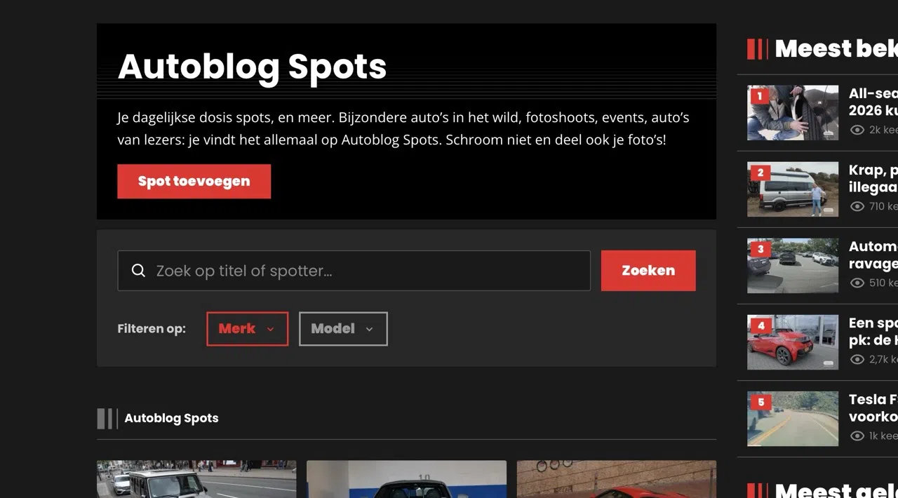 Autoblog Spots zoeken